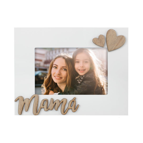 Porta foto con un nombre sobre expuesto mamá