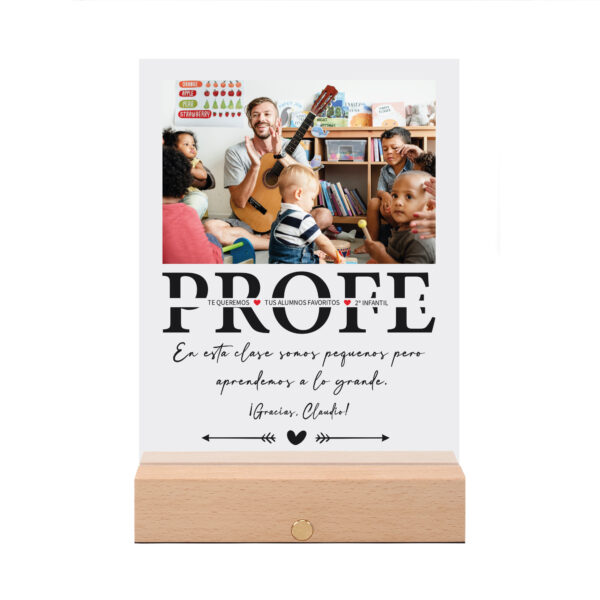 Lampara personalizable con foto para profesores